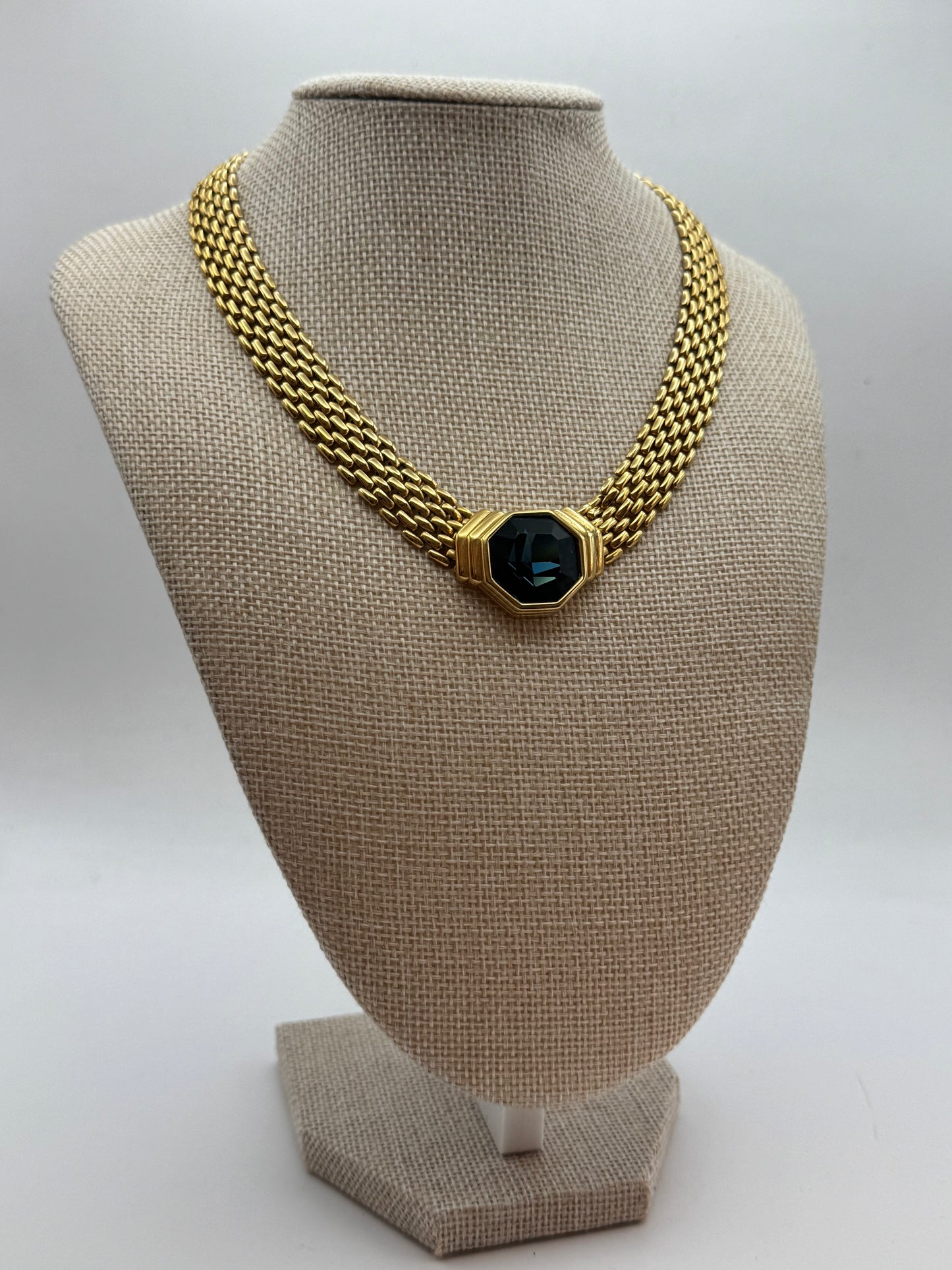 Vintage Sal Swarovski Statement Panther Chain Necklace