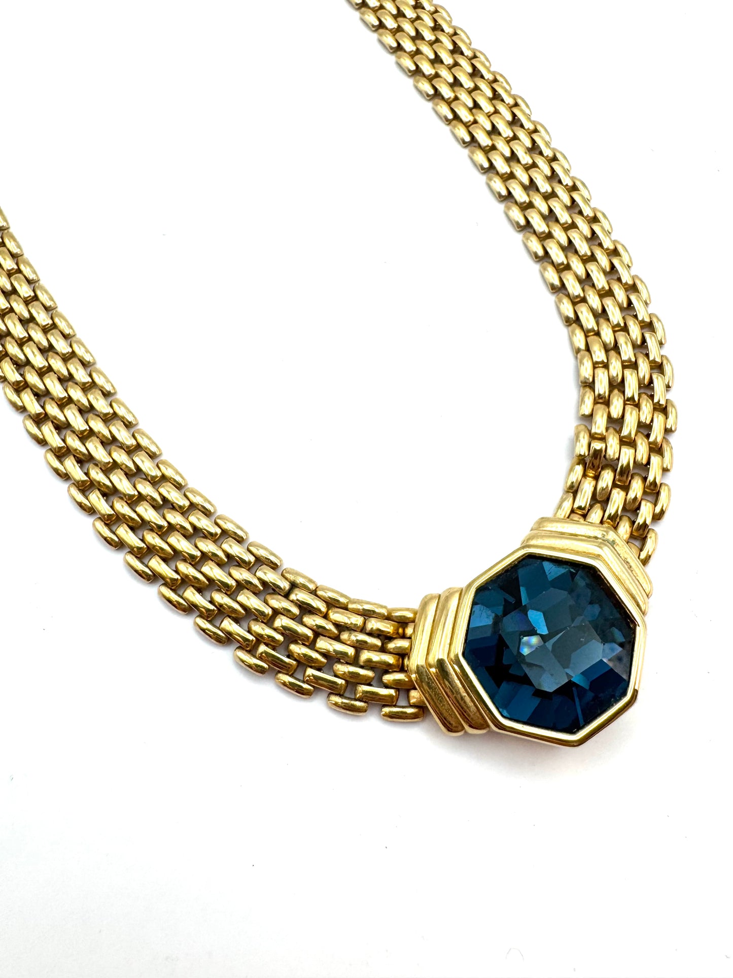 Vintage Sal Swarovski Statement Panther Chain Necklace