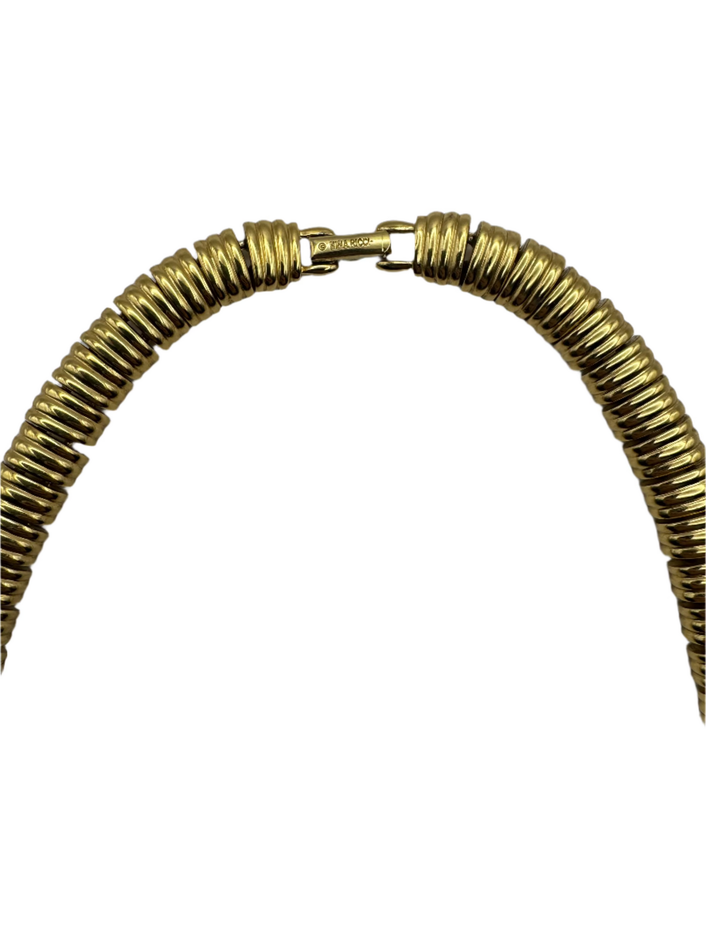 Vintage Nina Ricci Gold Plated Snake Chain Collar Necklace