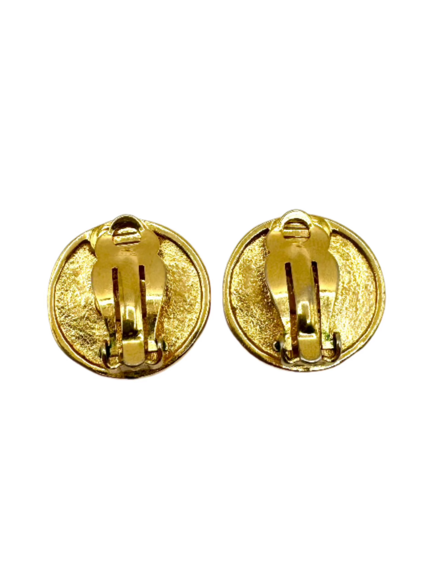 Vintage Carolee Coin Medallion Clip-On Earrings – Roman Inspired Gold Tone