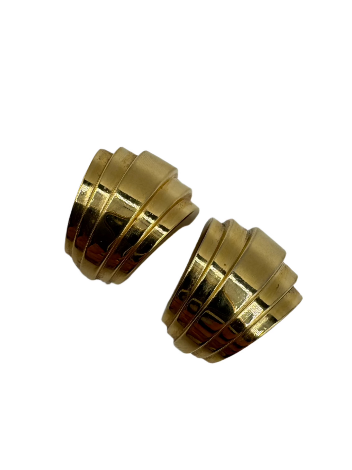 Vintage Christian Dior Sculptural Gold-Tone Clip-On Earrings (1980s)