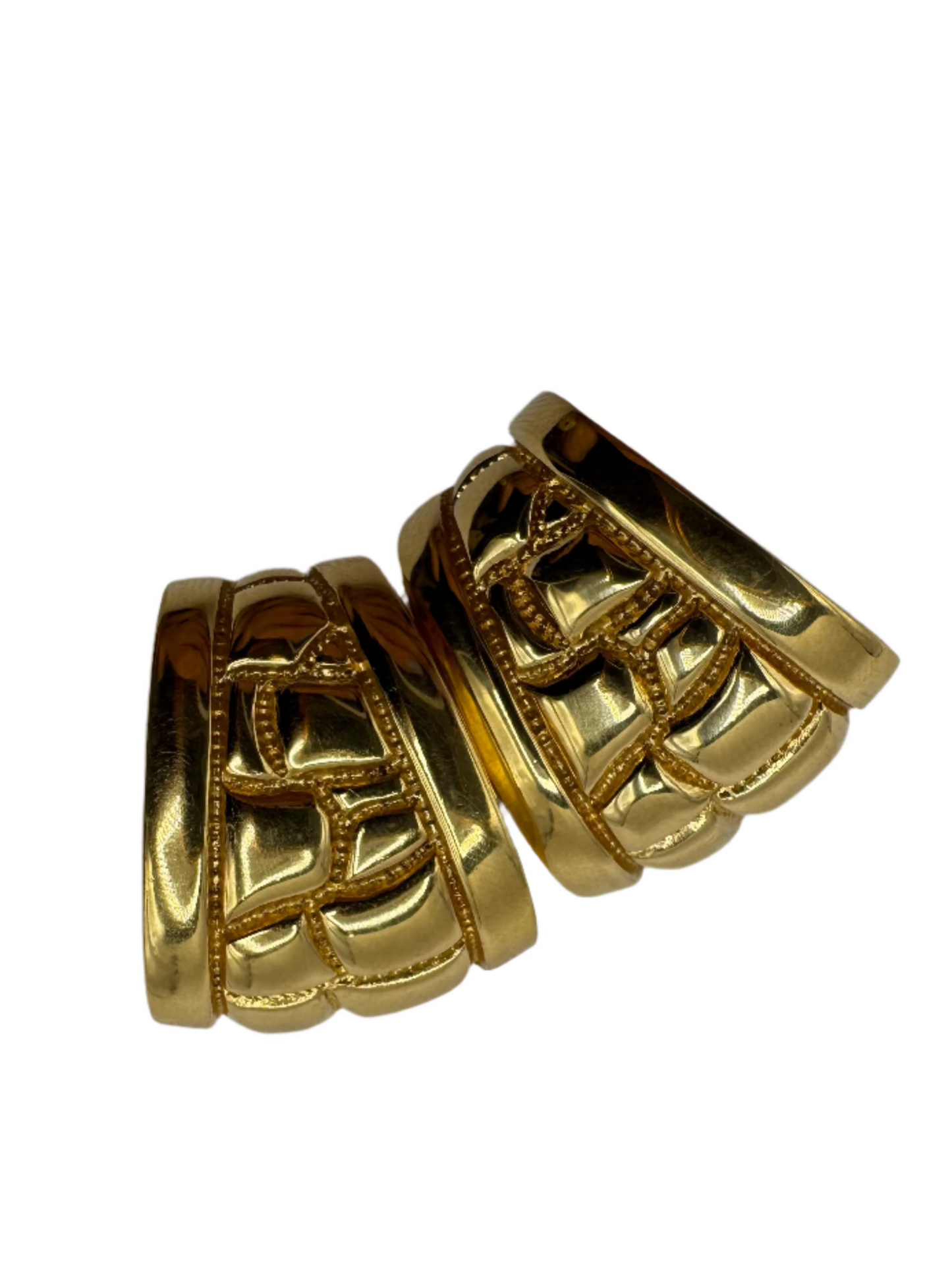 Vintage St. John Gold-Tone Sculpted Clip-On Earrings (1990s)