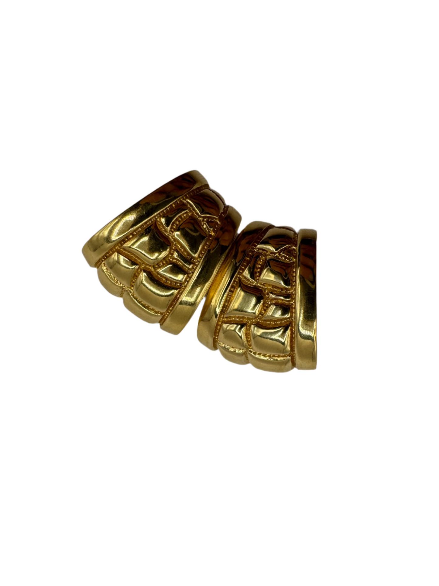 Vintage St. John Gold-Tone Sculpted Clip-On Earrings (1990s)