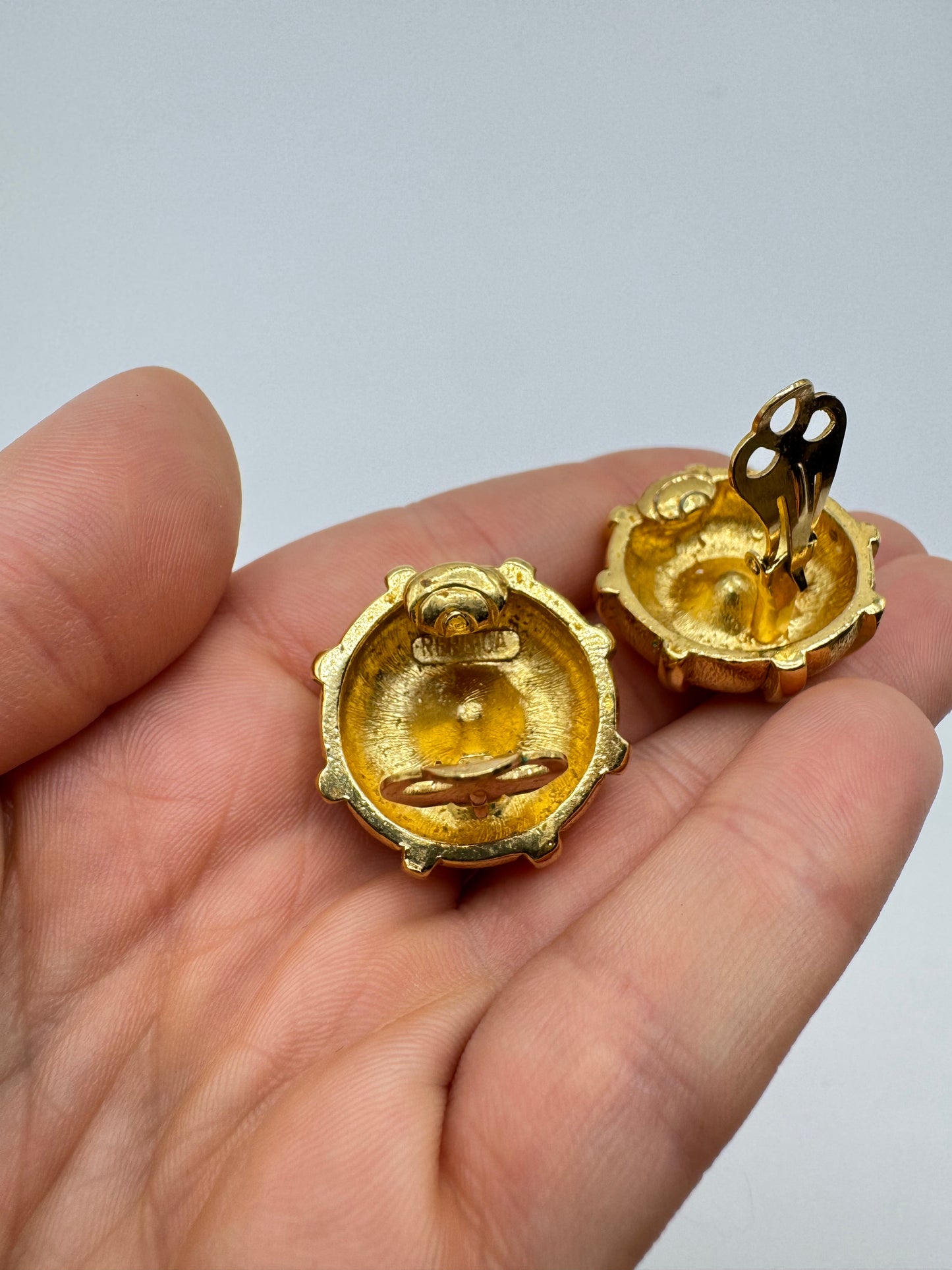 Vintage Replica Lime Green Crystal Clip-On Earrings (1980s)