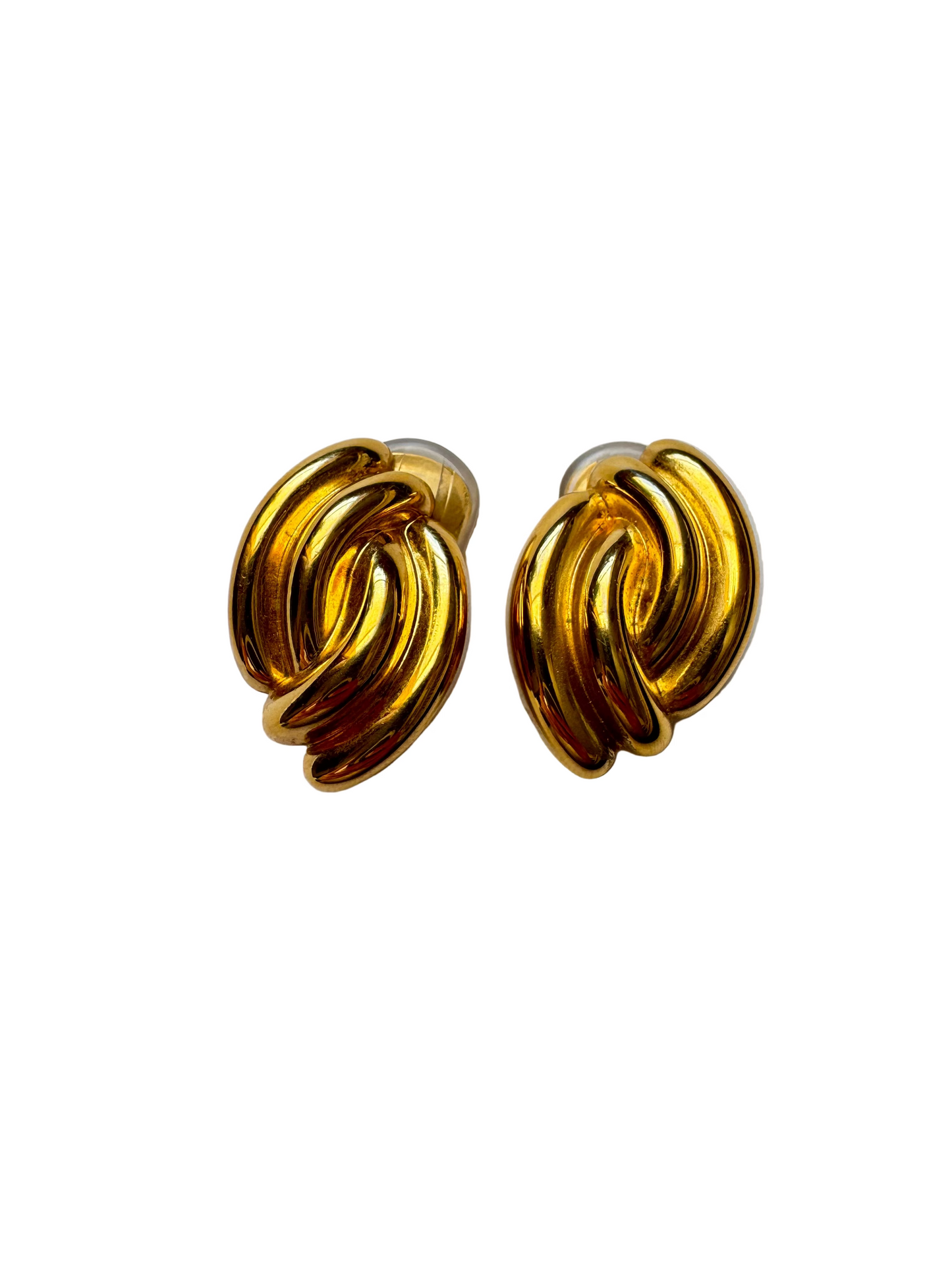 Christian Dior Vintage Gold-Tone Knot Clip-On Earrings