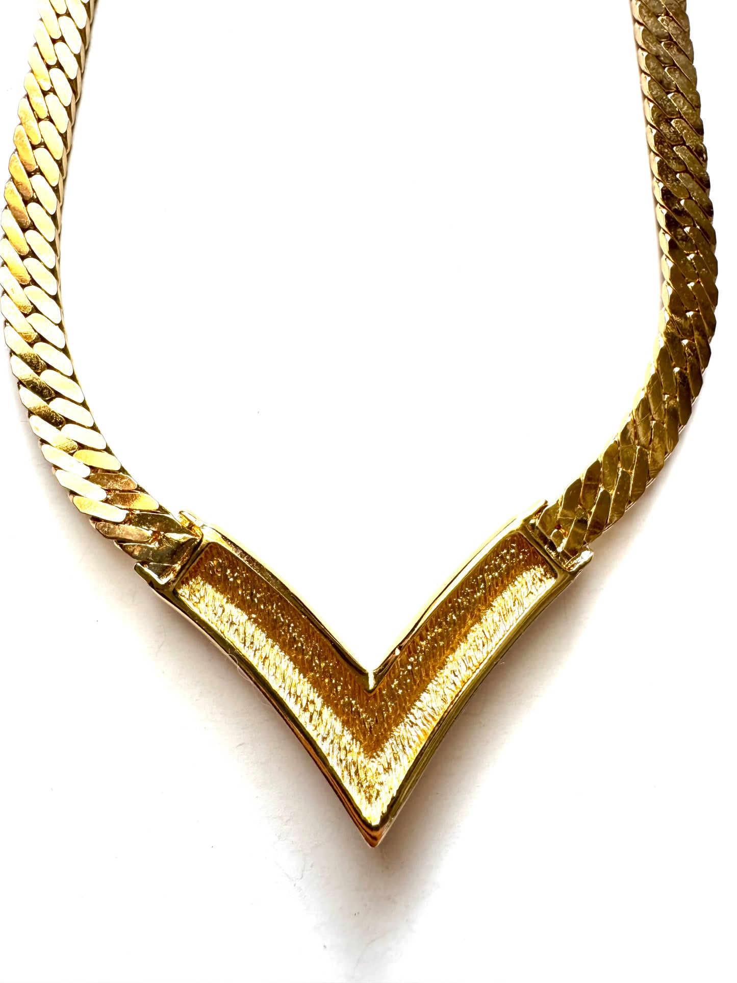 Vintage Christian Dior V-Shaped Crystal Collar Necklace