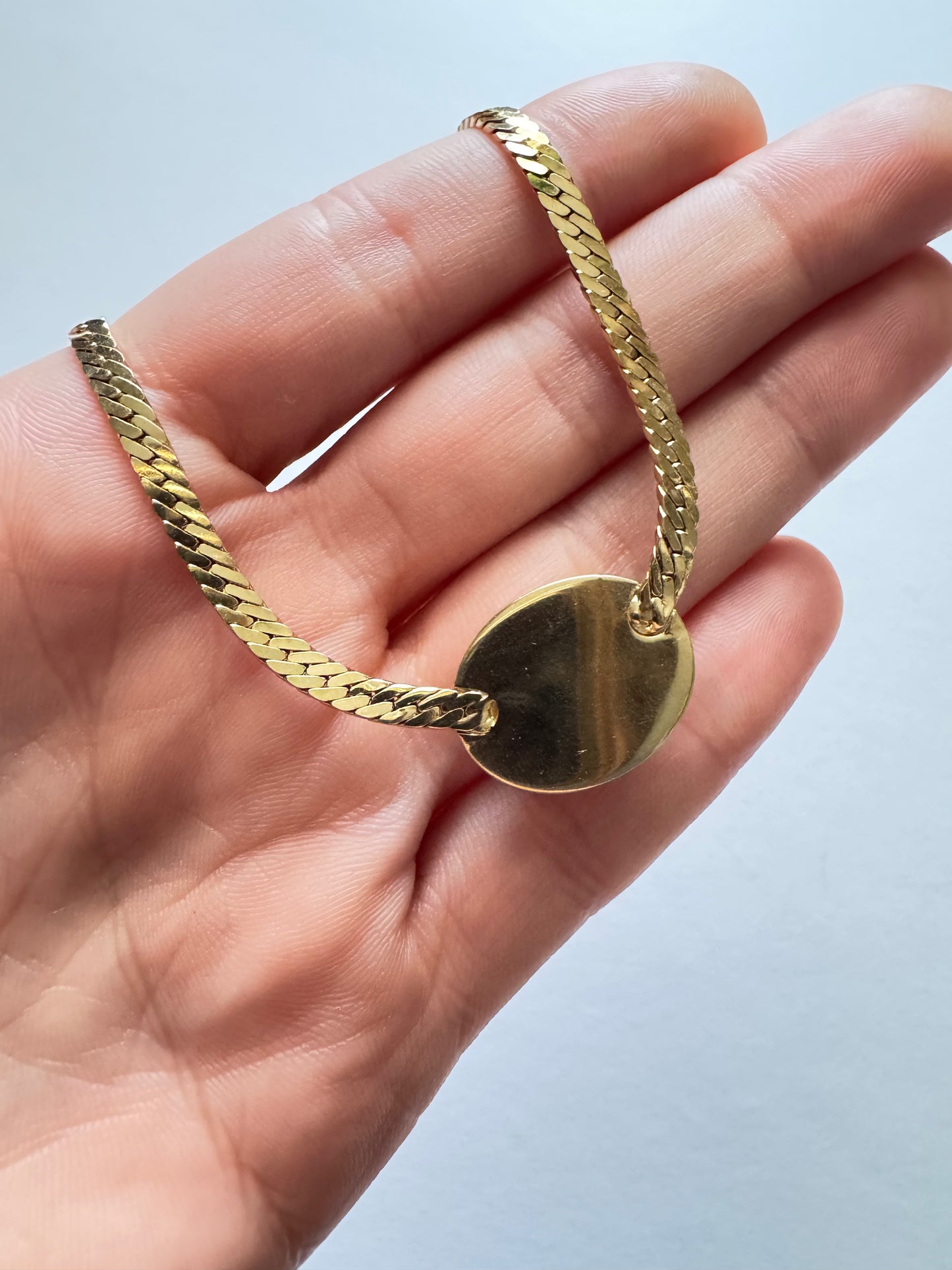 Vintage Christian Dior Black Cabochon Pendant Chain Necklace