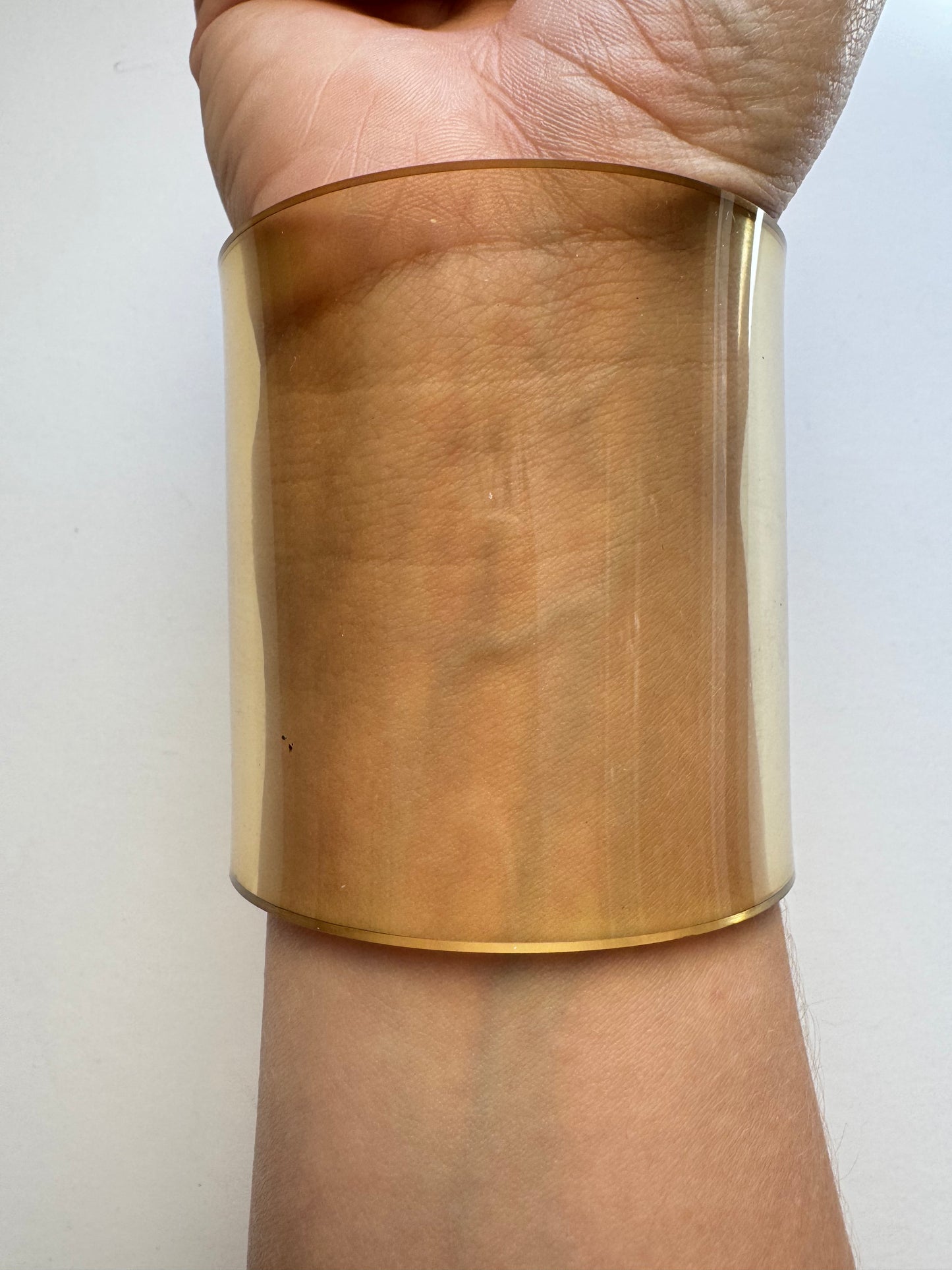 Vintage Chanel Transparent Vinyl Cuff Bracelet with Silver CC Studs