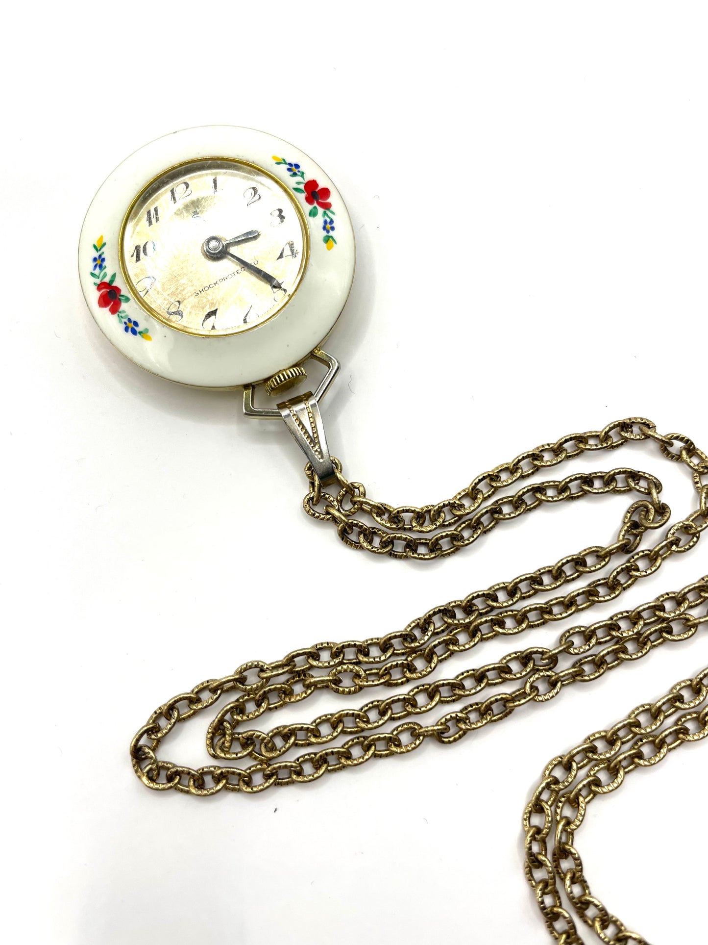 Vintage Swiss Sorna Enamel Wind Up Pendant Watch