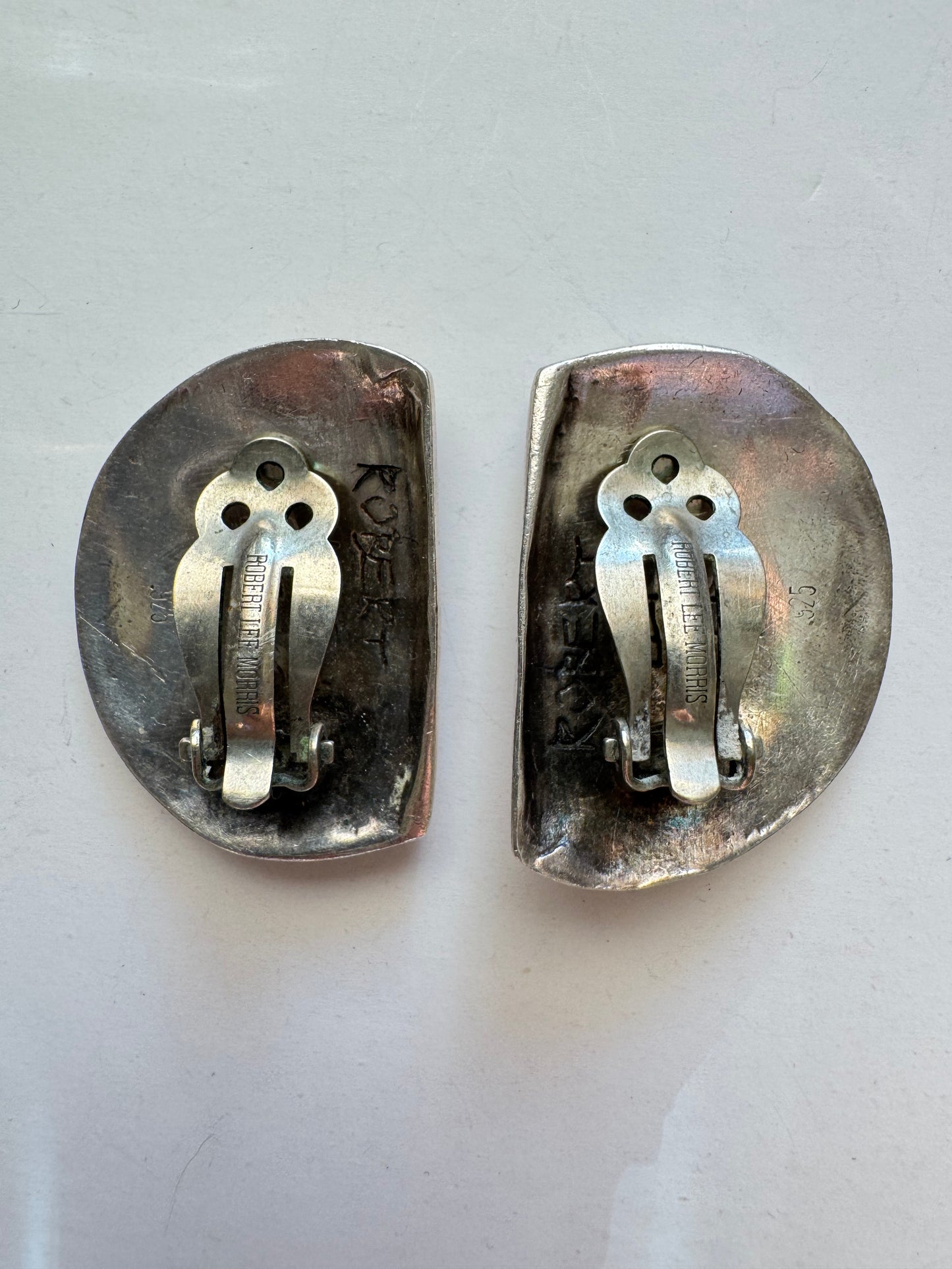 Vintage Robert Lee Morris Sterling Silver Sculptural Clip-On Earrings
