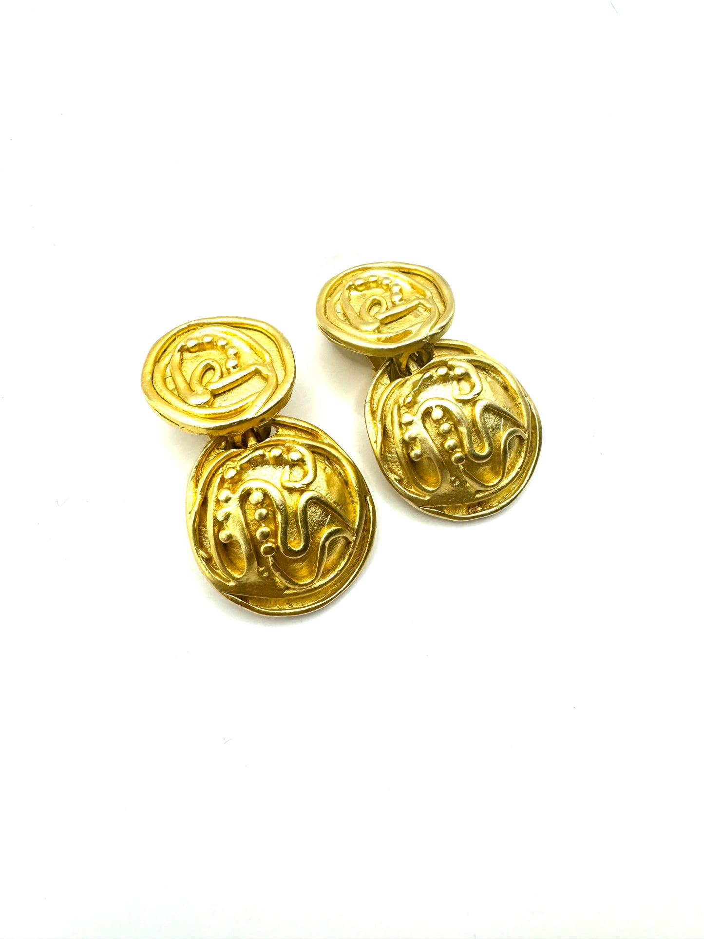 Vintage Signed Norma Jean Drop Dangle Clipon Earrings