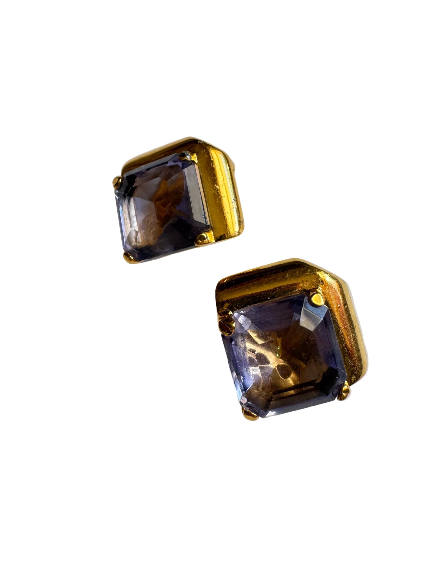 Vintage Aldo Cipullo for Trifari Faceted Lavender Crystal Earrings