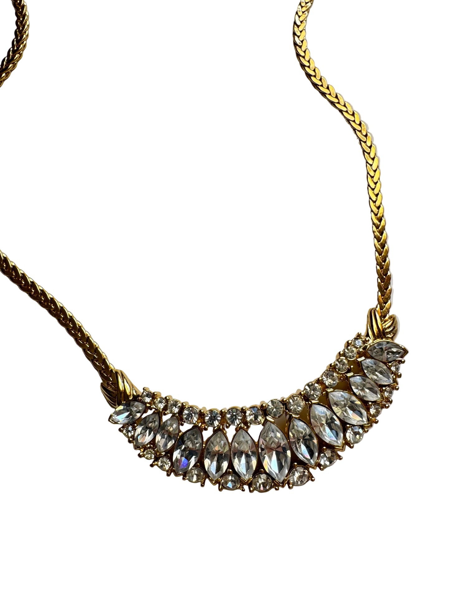 Vintage Trifari Crystal Marquis Statement Necklace