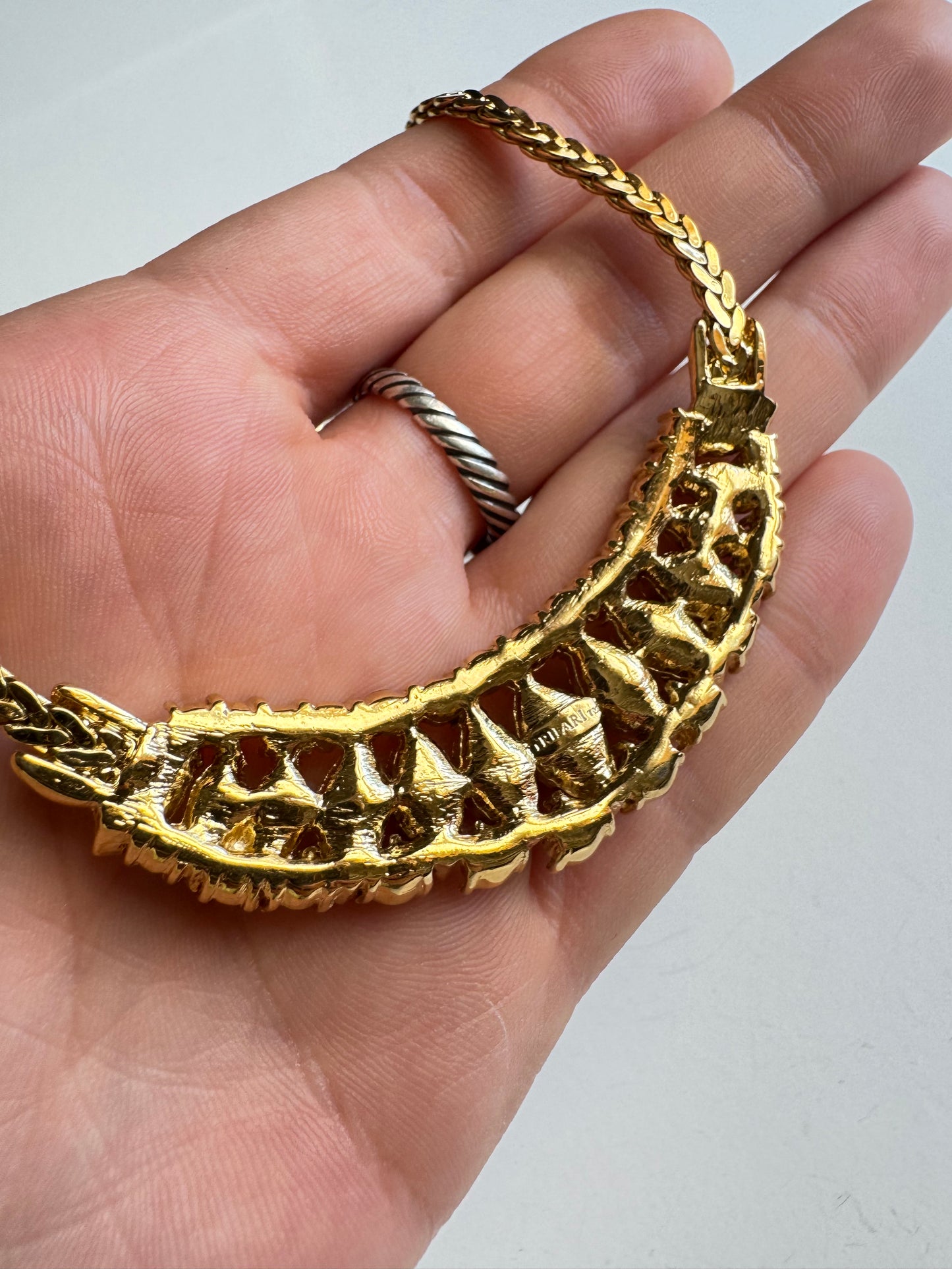 Vintage Trifari Crystal Marquis Statement Necklace
