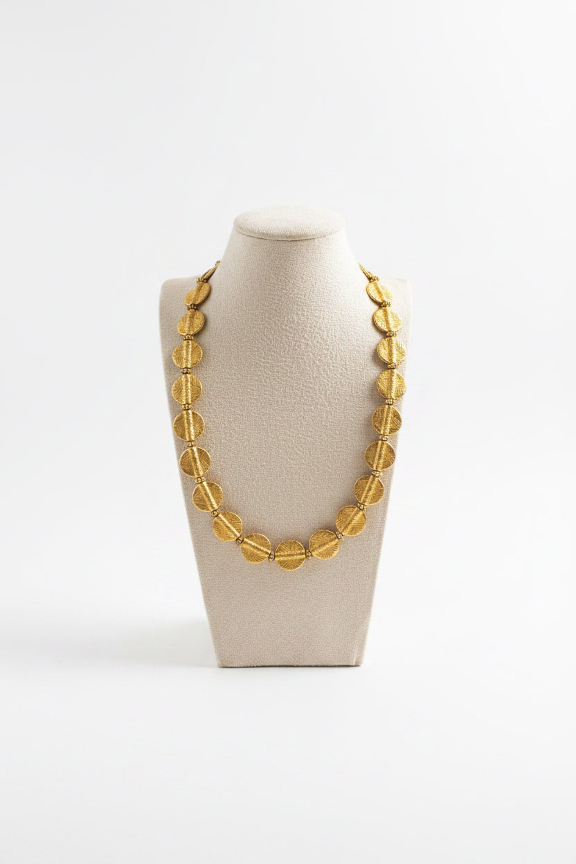 Vintage Mary McFadden Textured Medallion Collar Necklace