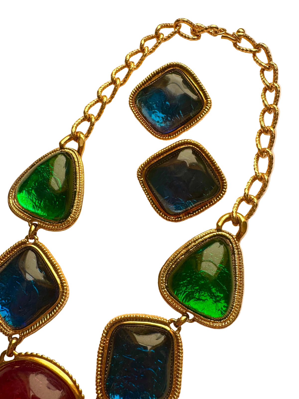 Vintage 1993 KJL for Avon Caprianti Collection Cabochon Necklace & Earrings Set