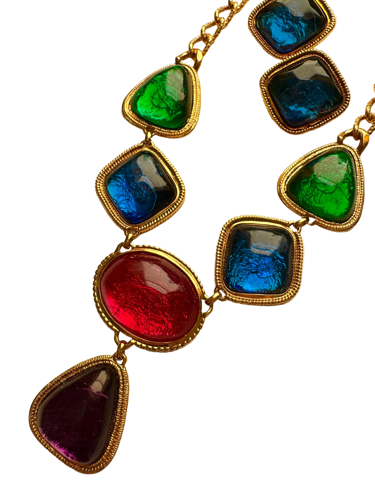Vintage 1993 KJL for Avon Caprianti Collection Cabochon Necklace & Earrings Set