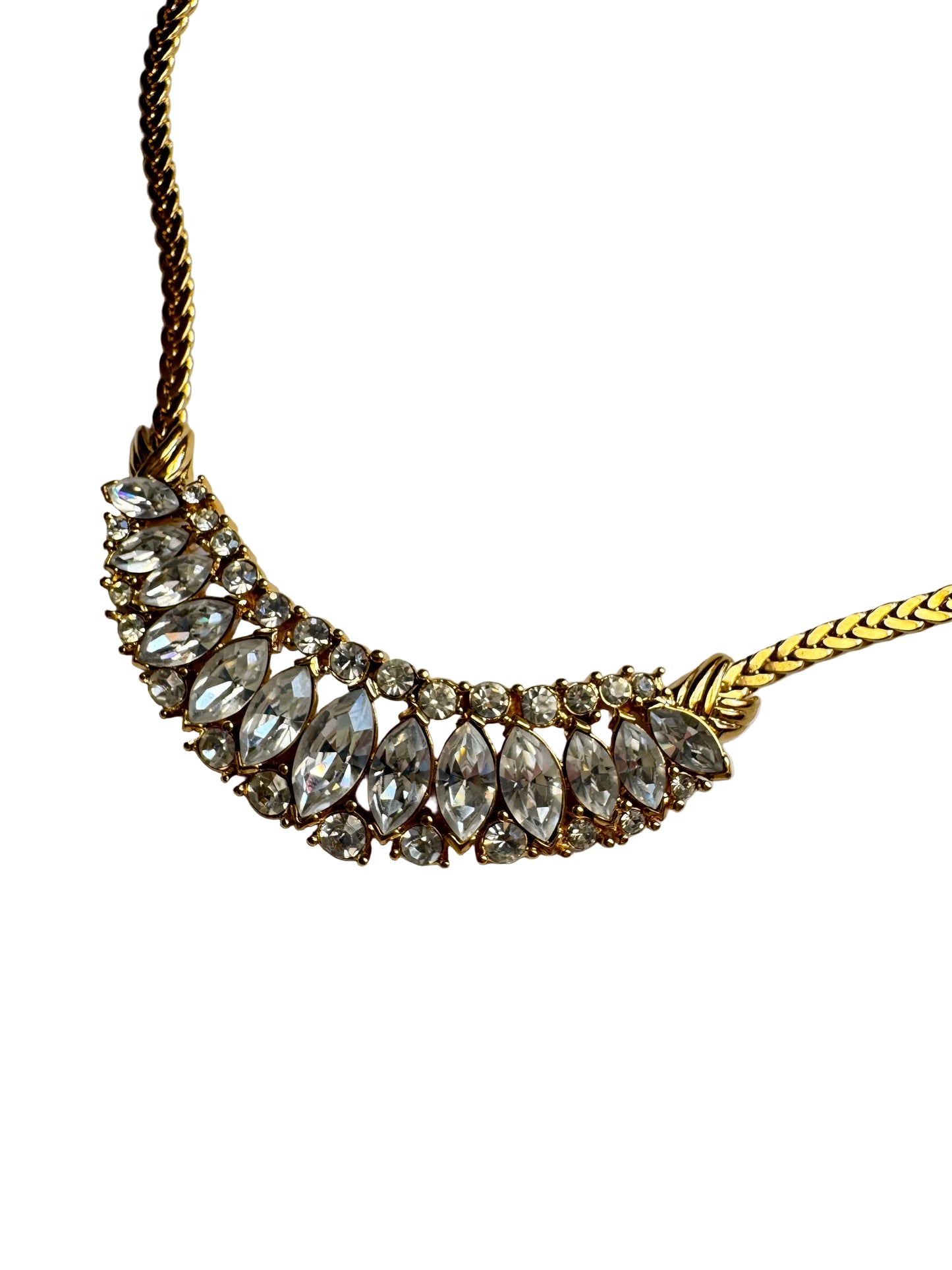 Vintage Trifari Crystal Marquis Statement Necklace