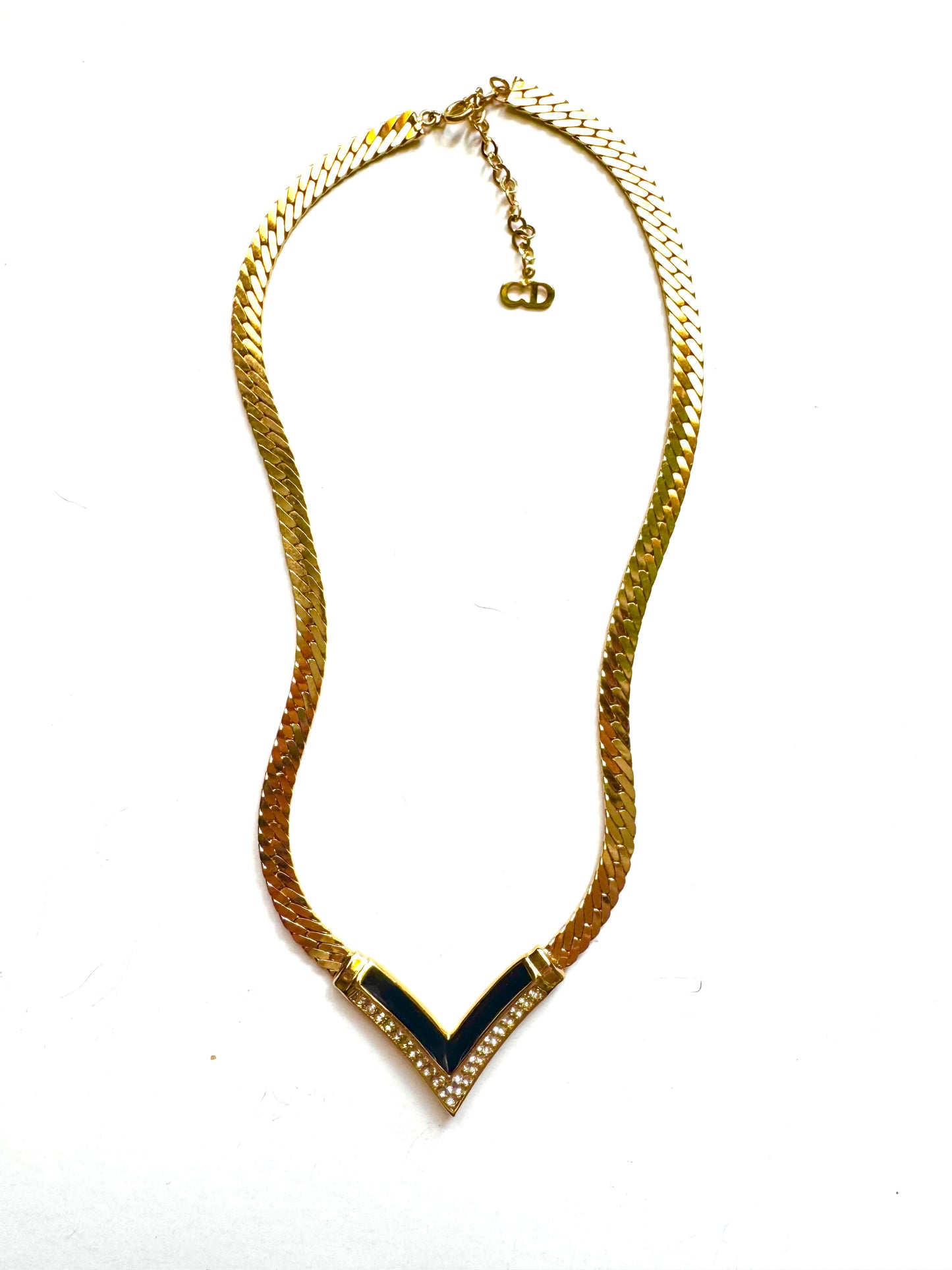 Vintage Christian Dior Pavé V Statement Necklace