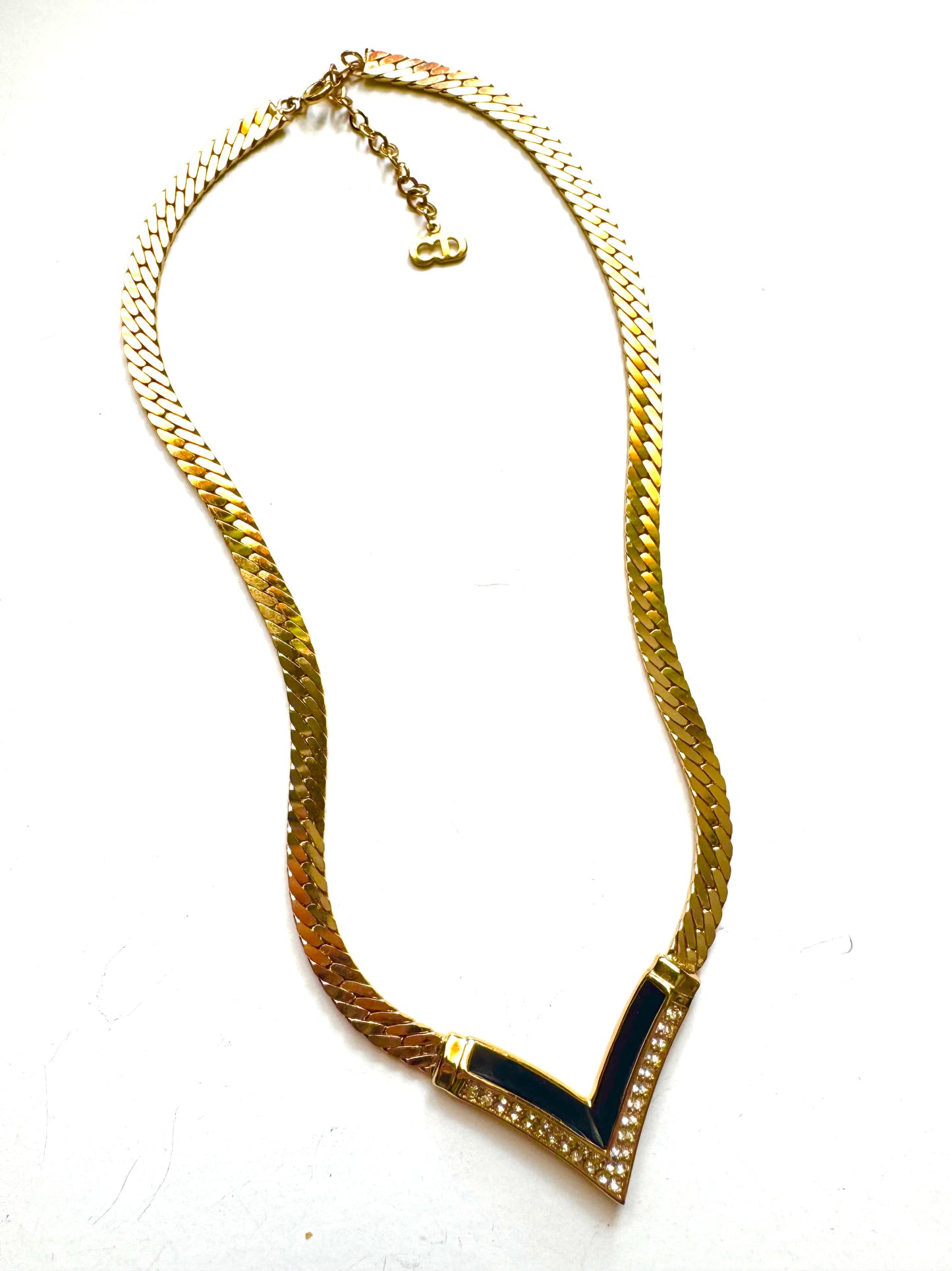 Vintage Christian Dior Pavé V Statement Necklace