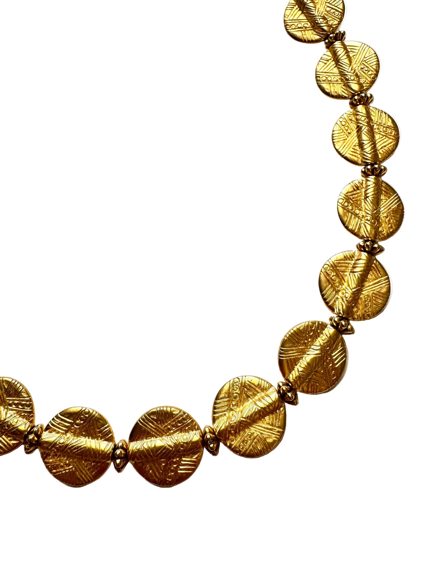 Vintage Mary McFadden Textured Medallion Collar Necklace