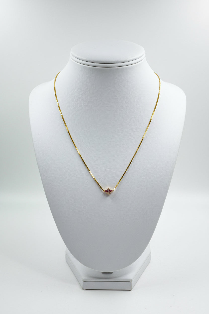 Vintage Christian Dior Crystal & Fuchsia Accent Necklace