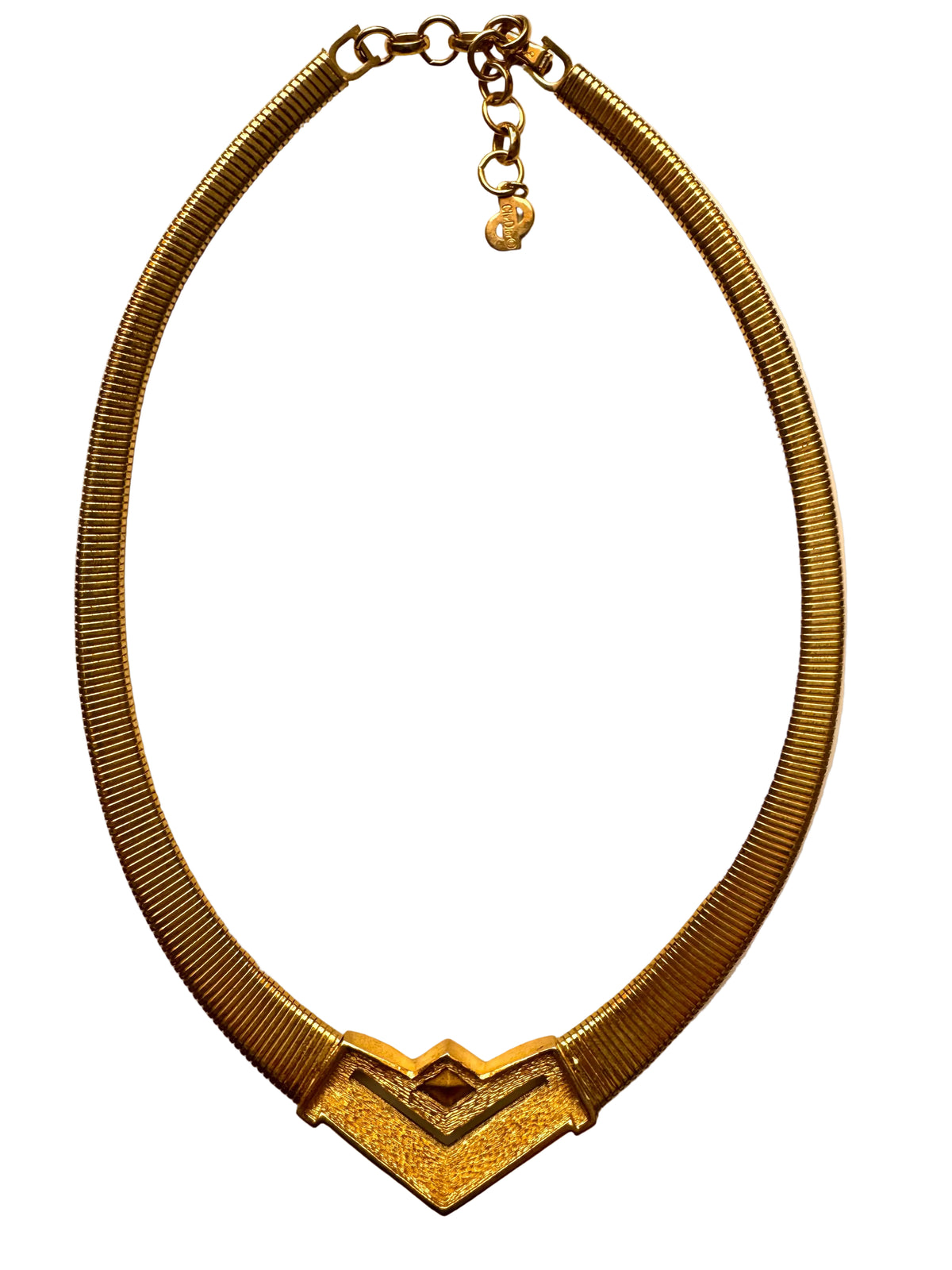 Vintage Christian Dior Blue Crystal Gold Tone Necklace & Earrings Set