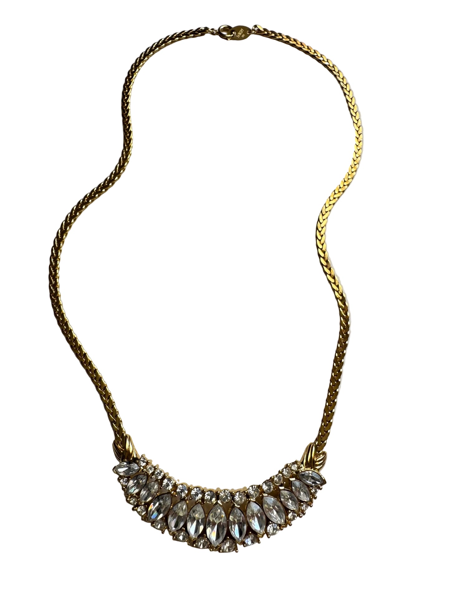 Vintage Trifari Crystal Marquis Statement Necklace
