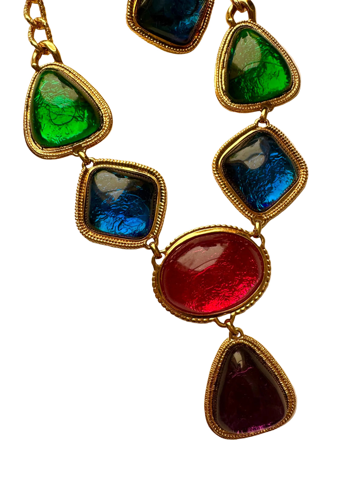 Vintage 1993 KJL for Avon Caprianti Collection Cabochon Necklace & Earrings Set