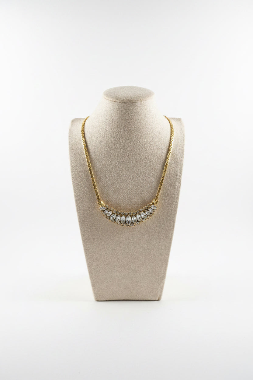 Vintage Trifari Crystal Marquis Statement Necklace