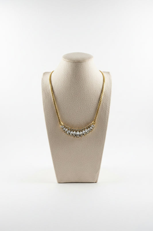 Vintage Trifari Crystal Marquis Statement Necklace