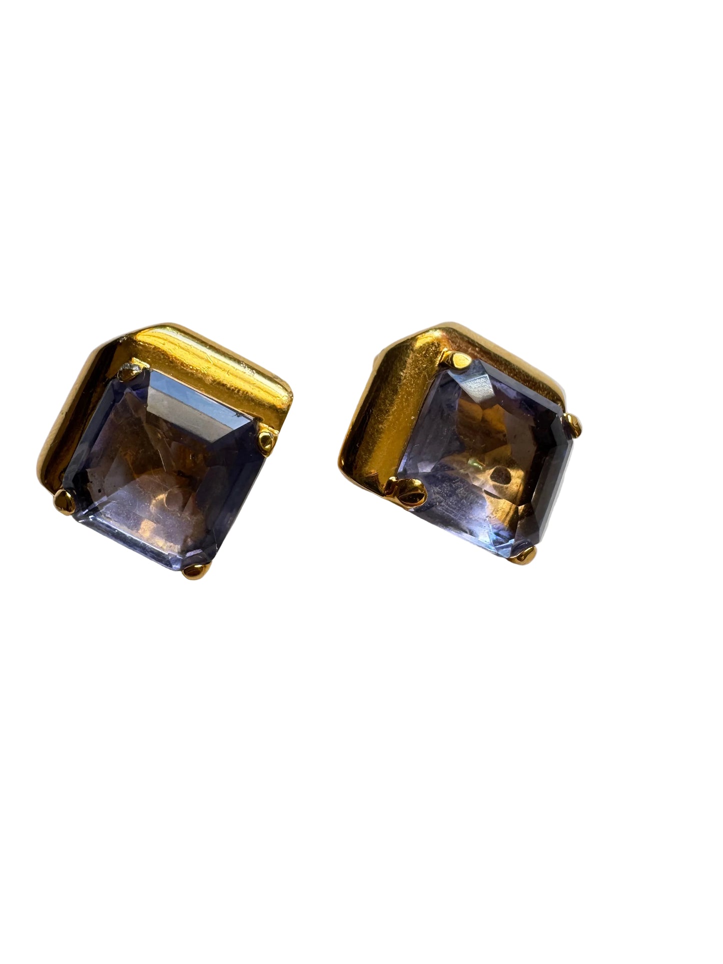 Vintage Aldo Cipullo for Trifari Faceted Lavender Crystal Earrings