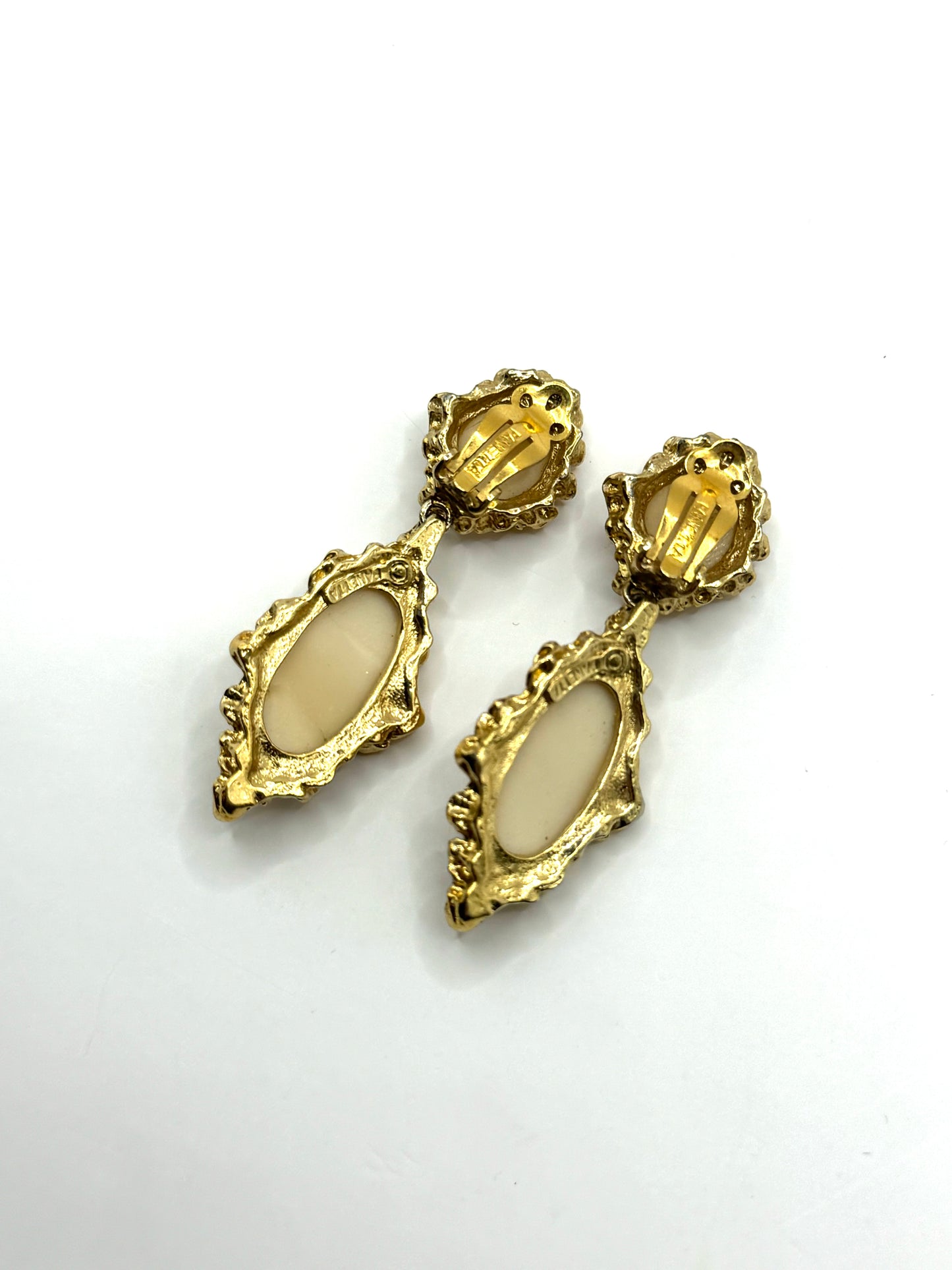 Vintage Benedetto Panetta Modernist Brutalist Dangle Clipon Earrings