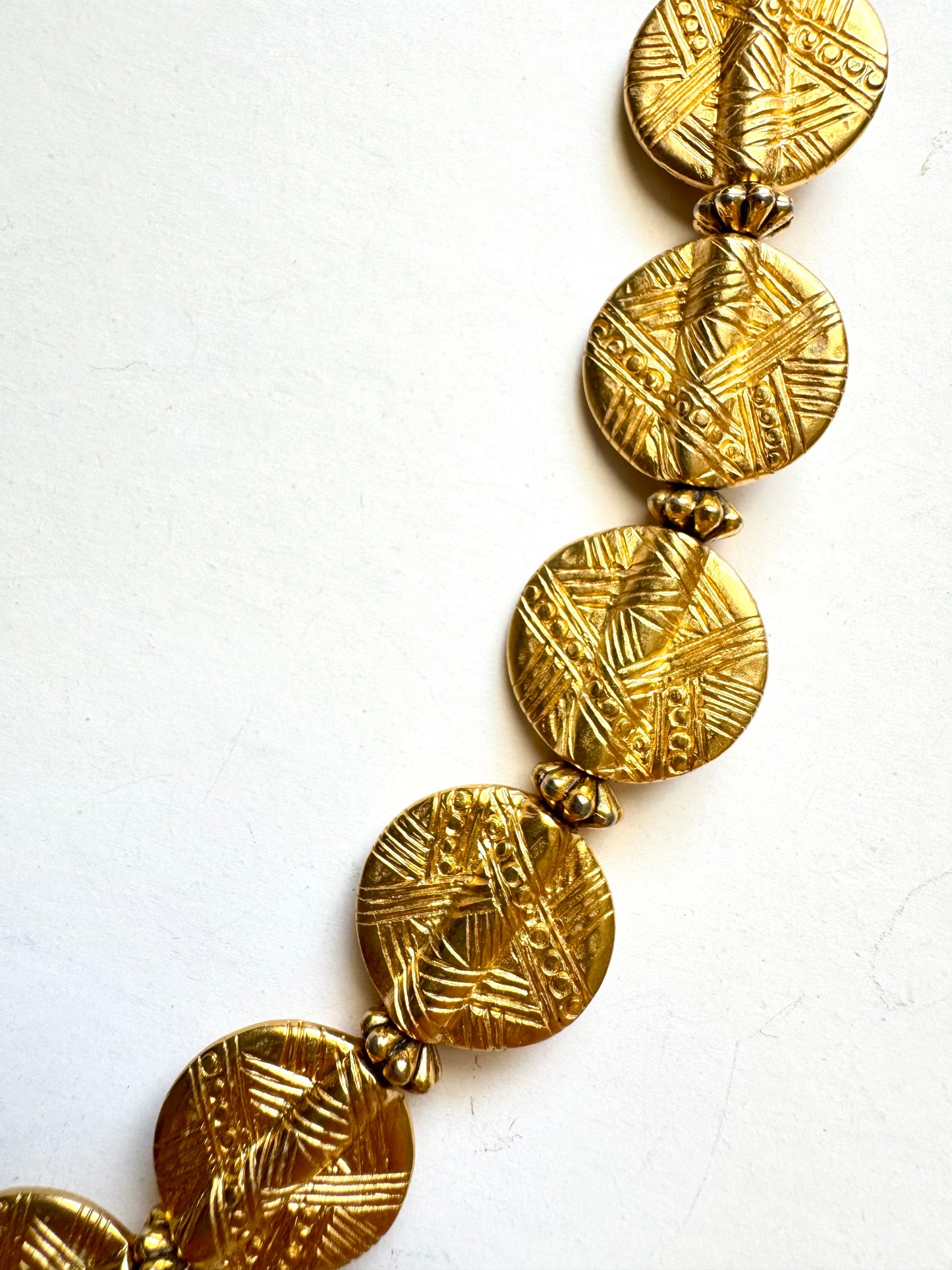 Vintage Mary McFadden Textured Medallion Collar Necklace