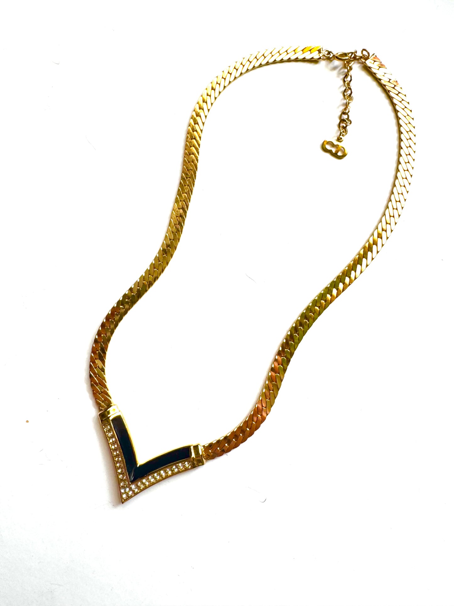 Vintage Christian Dior Pavé V Statement Necklace