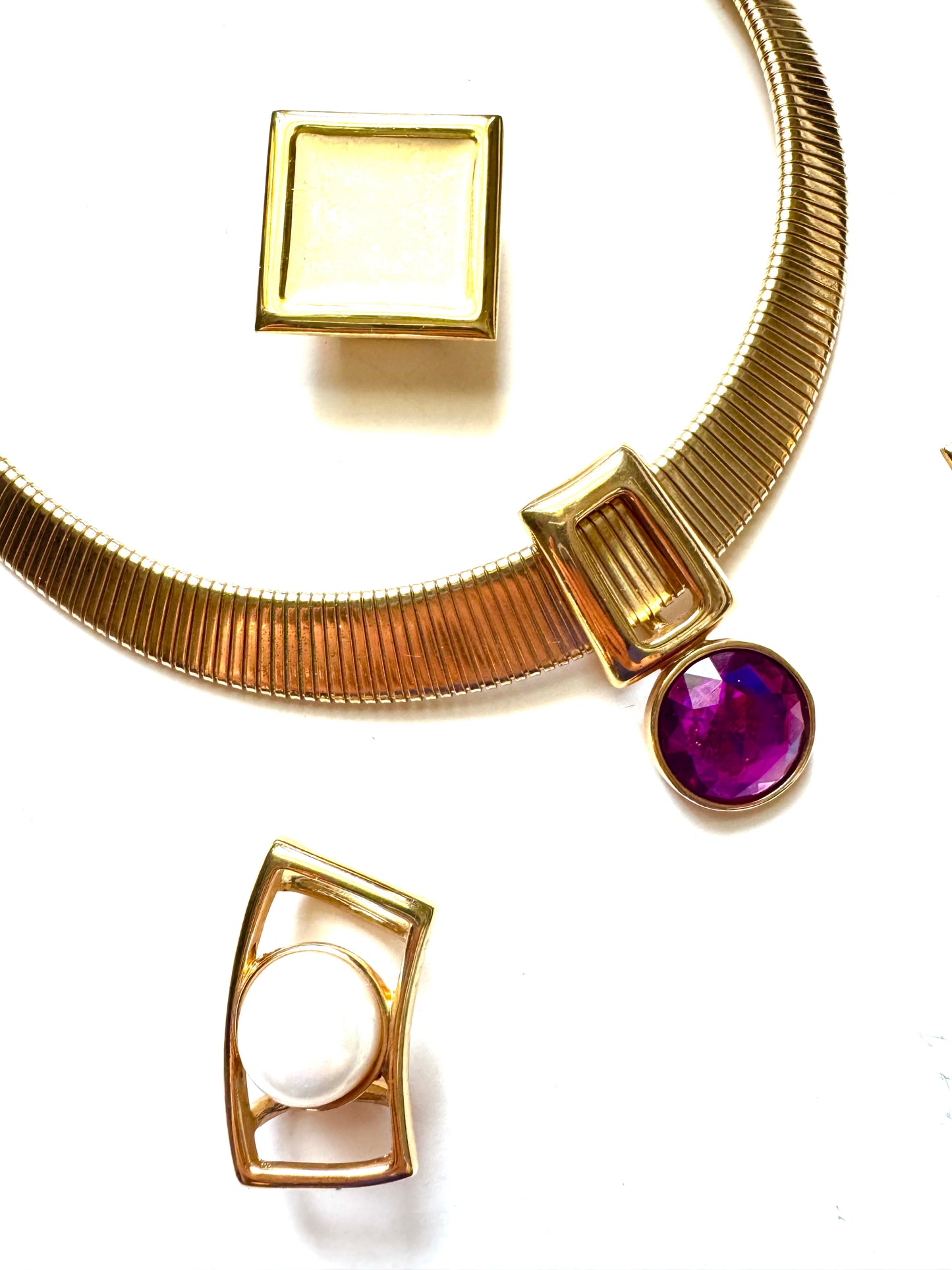 Vintage Park Lane Convertible Omega Chain Necklace with Detachable Pendants