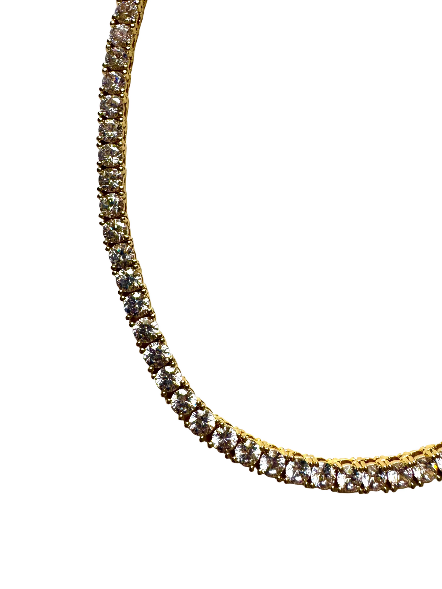 Vintage Gold Plated Tennis Necklace with CZ Stones