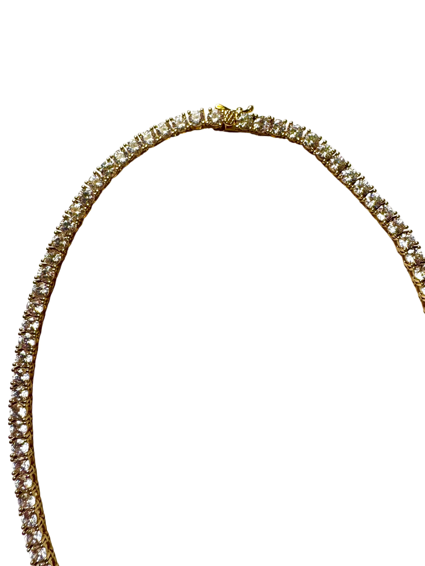 Vintage Gold Plated Tennis Necklace with CZ Stones
