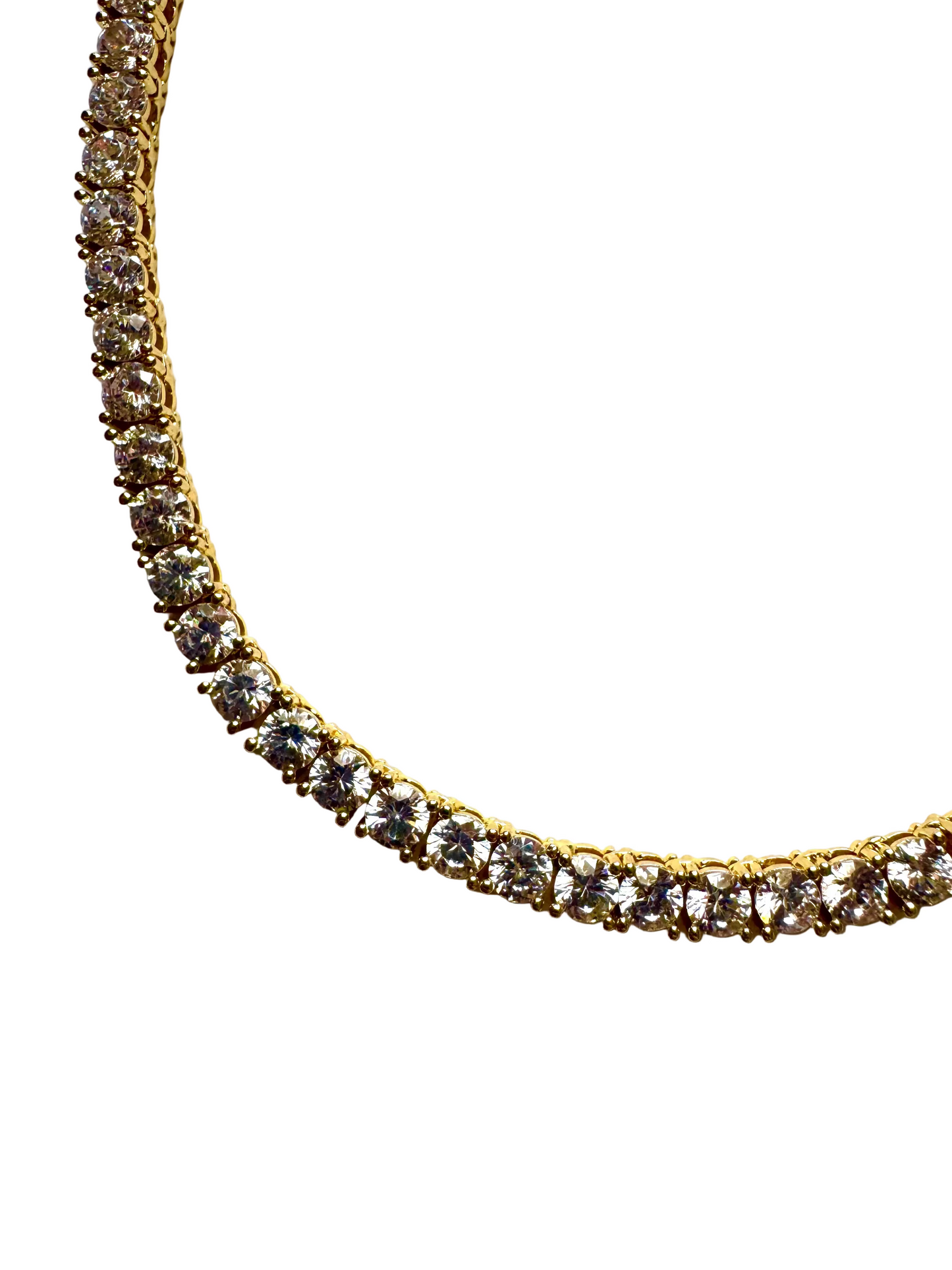 Vintage Gold Plated Tennis Necklace with CZ Stones