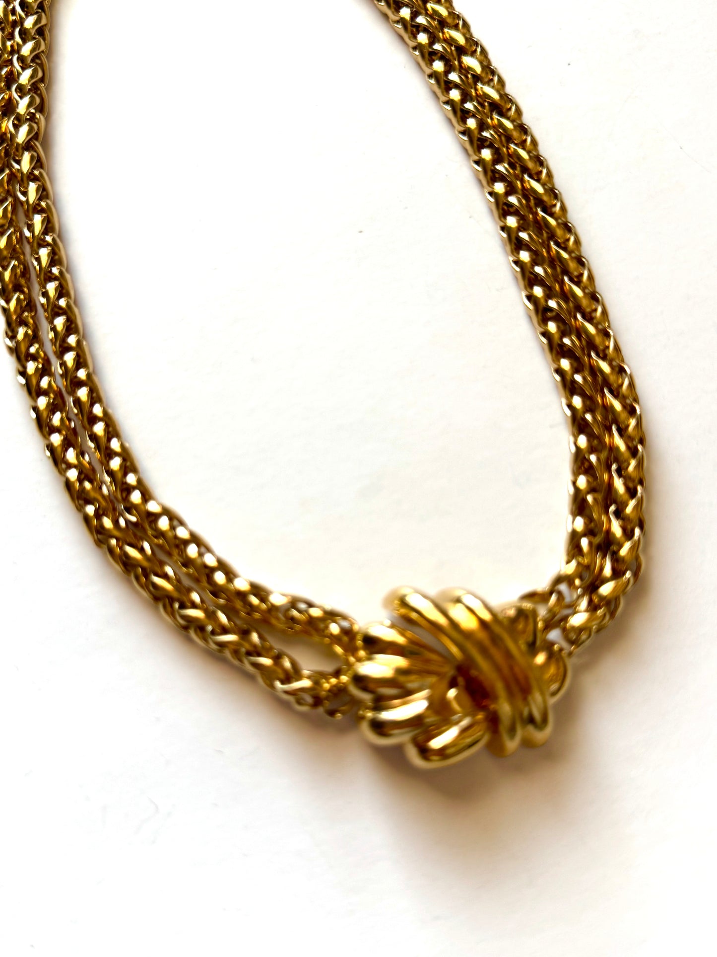 Vintage Givenchy Double Strand Gold Tone Choker Necklace