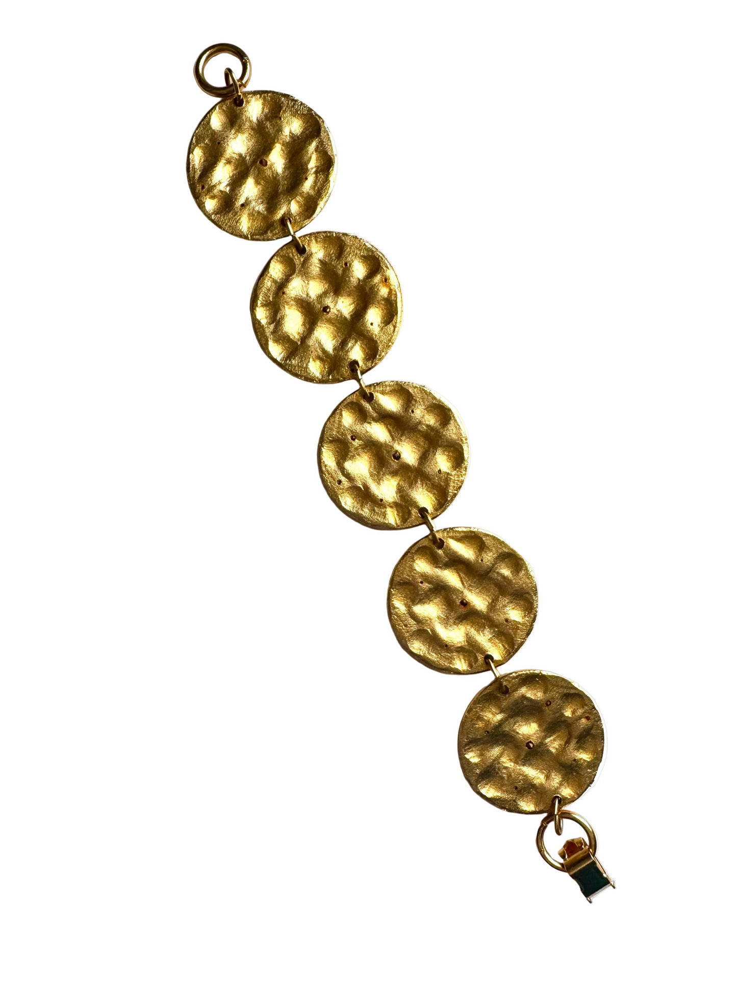 Vintage Brushed Gold Tone Rhinestone Statement Bracelet