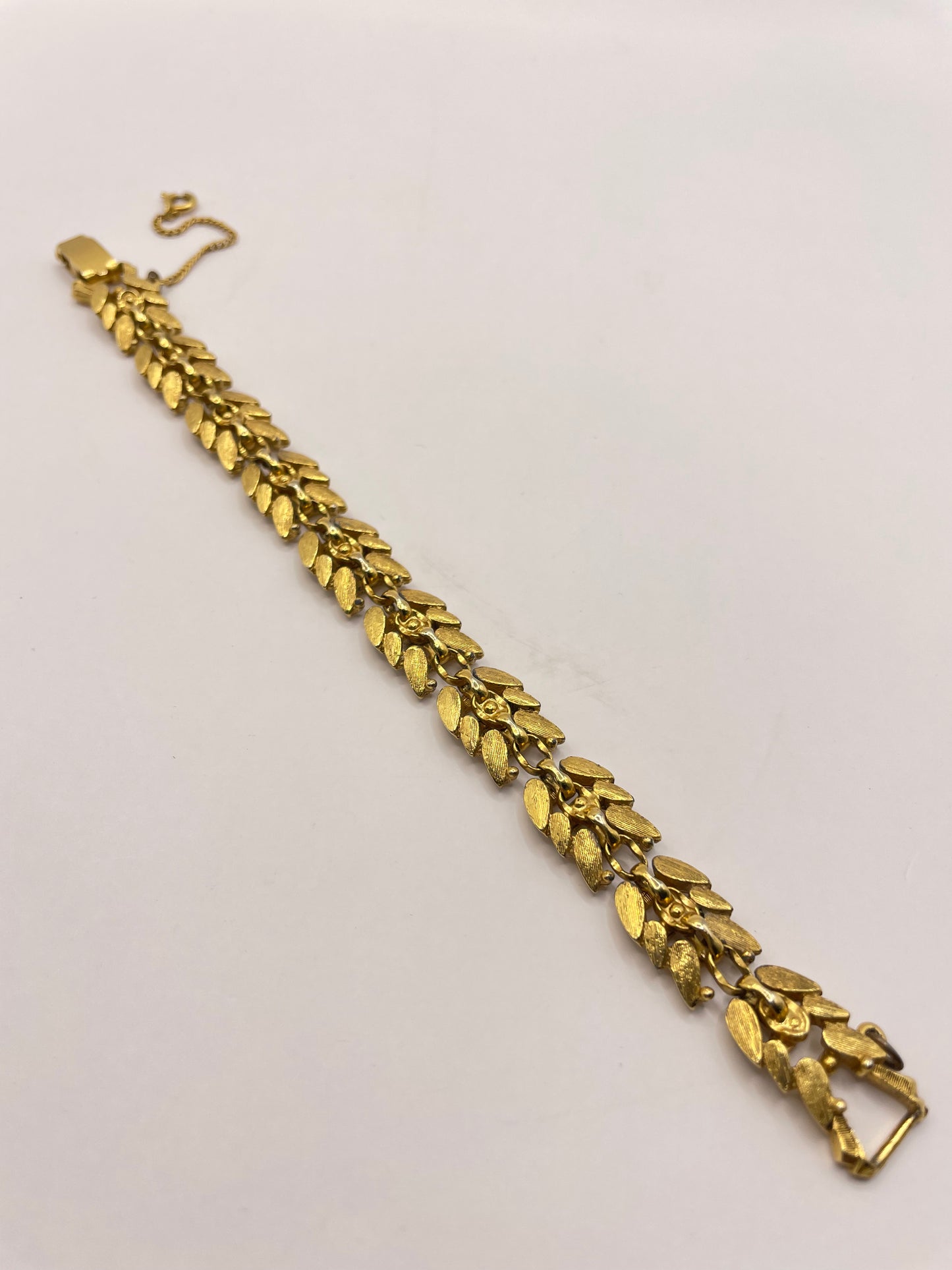 Vintage Florenza Brushed Golden Linked Bracelet