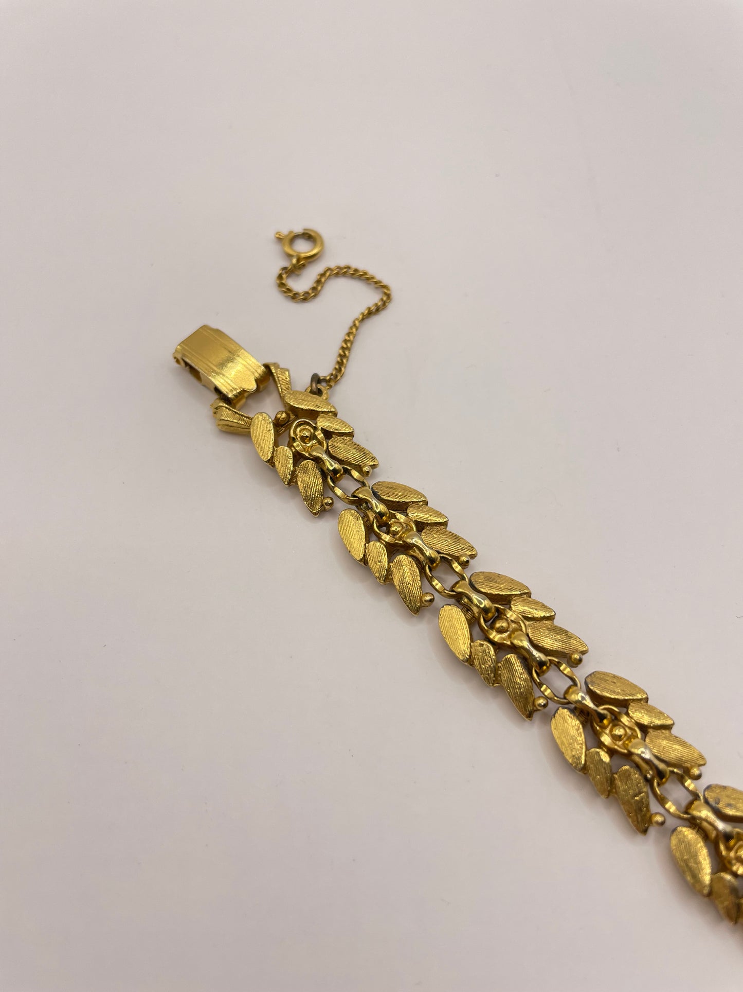 Vintage Florenza Brushed Golden Linked Bracelet