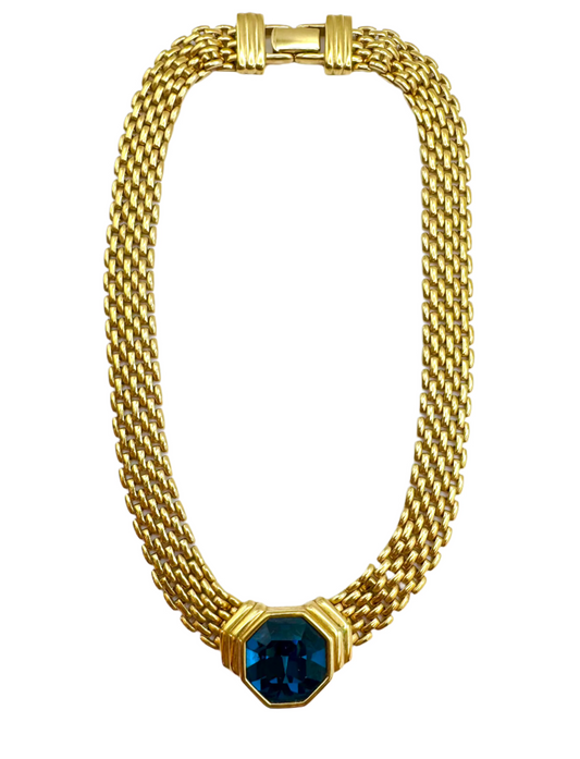Vintage Sal Swarovski Statement Panther Chain Necklace