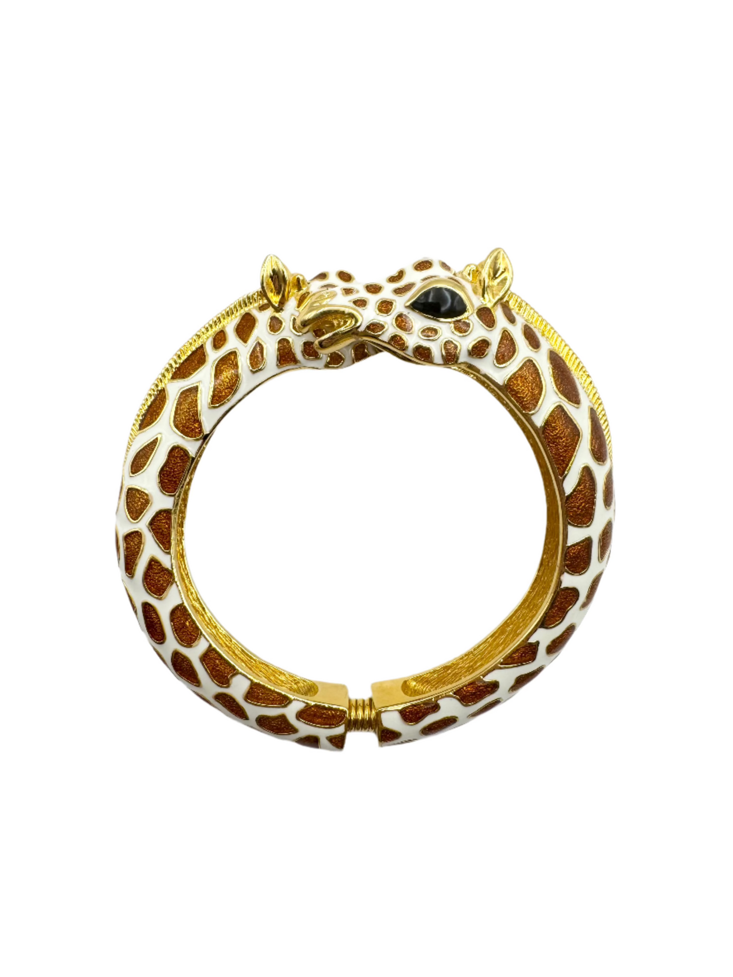 Vintage Kenneth Jay Lane Giraffe Hinged Enamel Bracelet