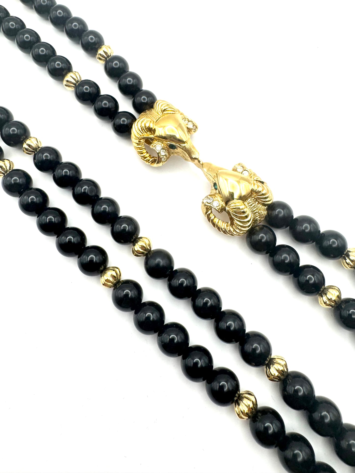 Vintage Kenneth Jay Lane for Avon Double Strand Ram’s Head Necklace