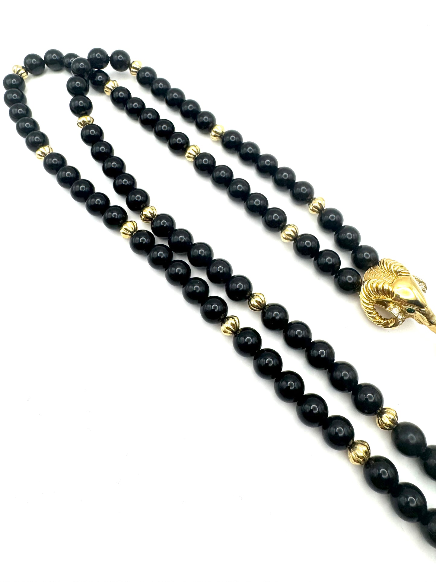 Vintage Kenneth Jay Lane for Avon Double Strand Ram’s Head Necklace