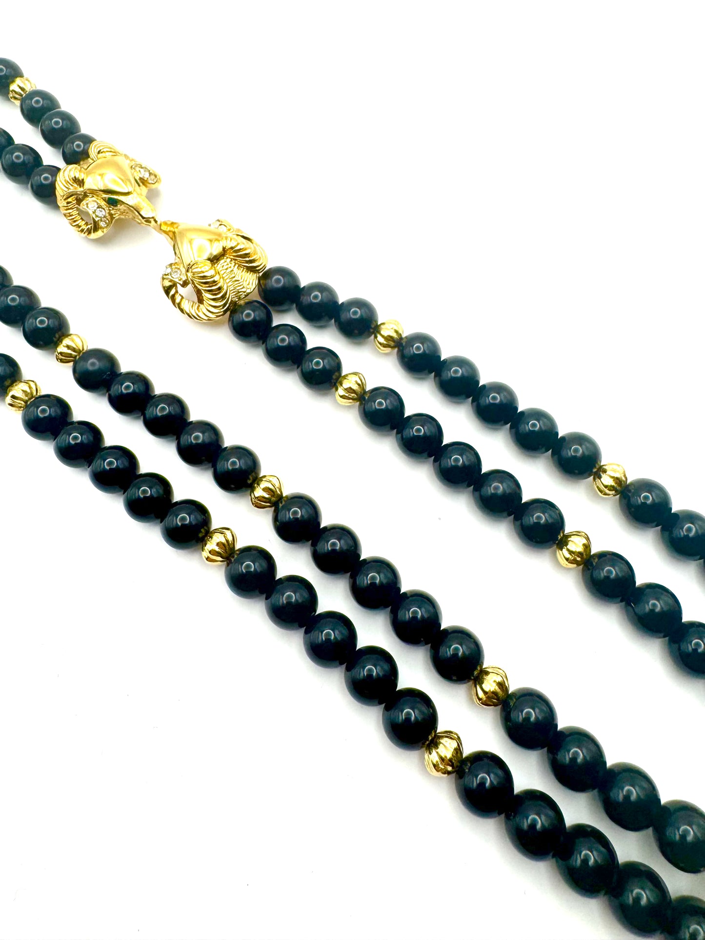 Vintage Kenneth Jay Lane for Avon Double Strand Ram’s Head Necklace