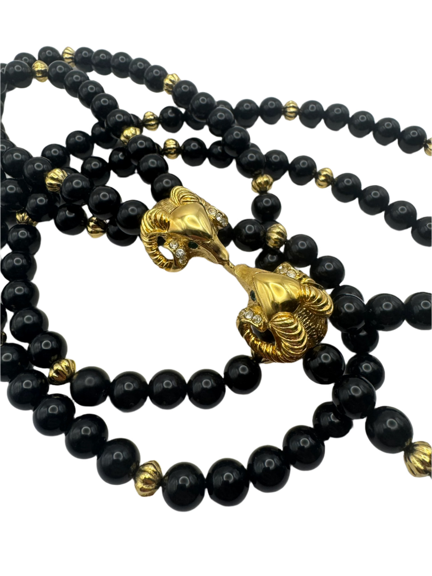 Vintage Kenneth Jay Lane for Avon Double Strand Ram’s Head Necklace