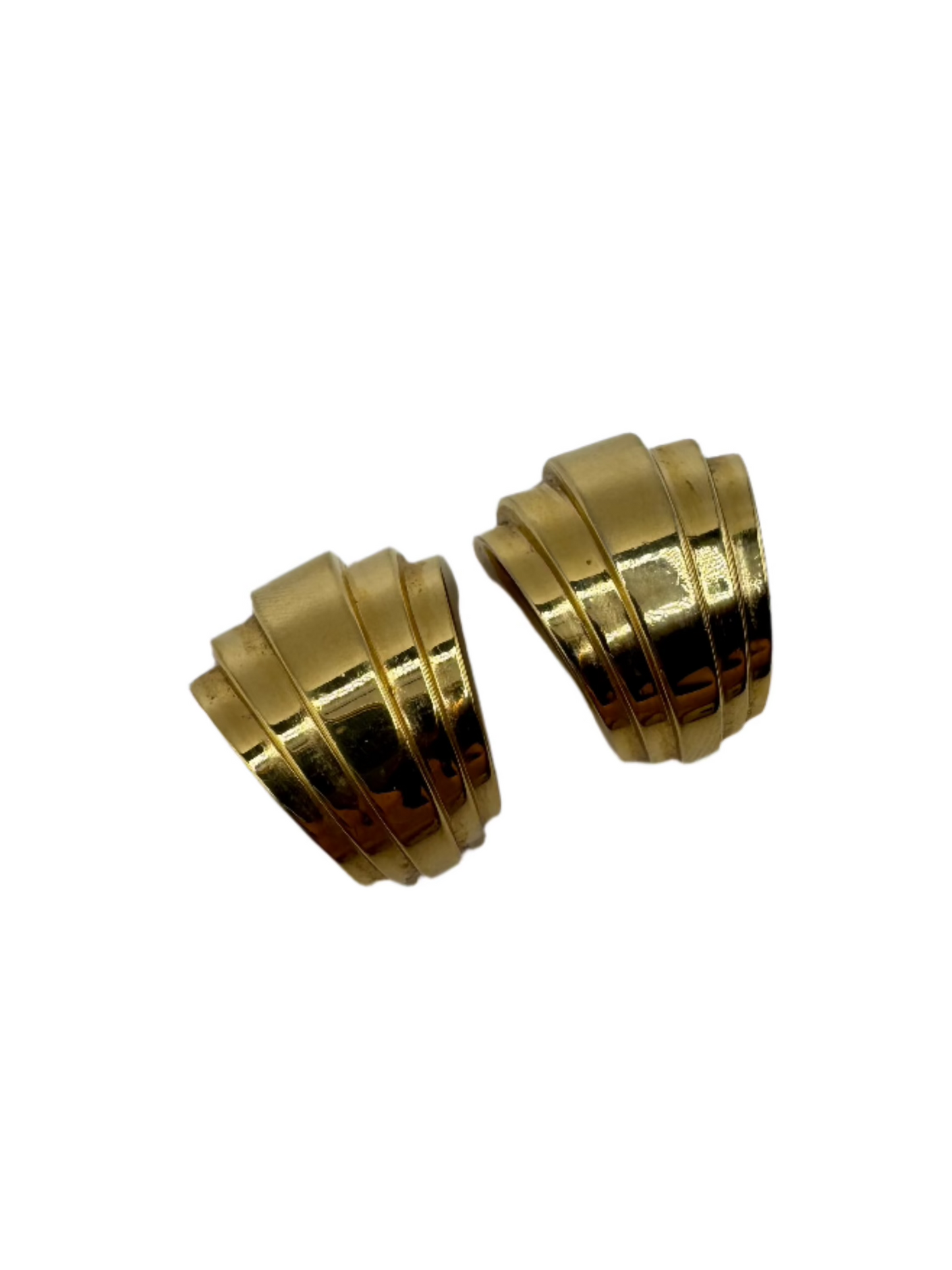 Vintage Christian Dior Sculptural Gold-Tone Clip-On Earrings (1980s)